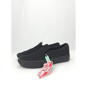 Unisex Vans Black Classic Slip-On Shoe Sneaker Comfycush Mens 4/ Womens 5.5